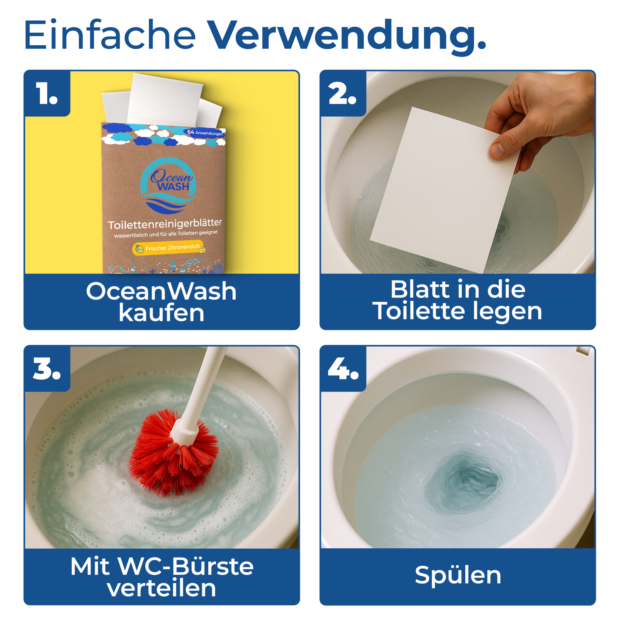 Toilettenreiniger-Blätter