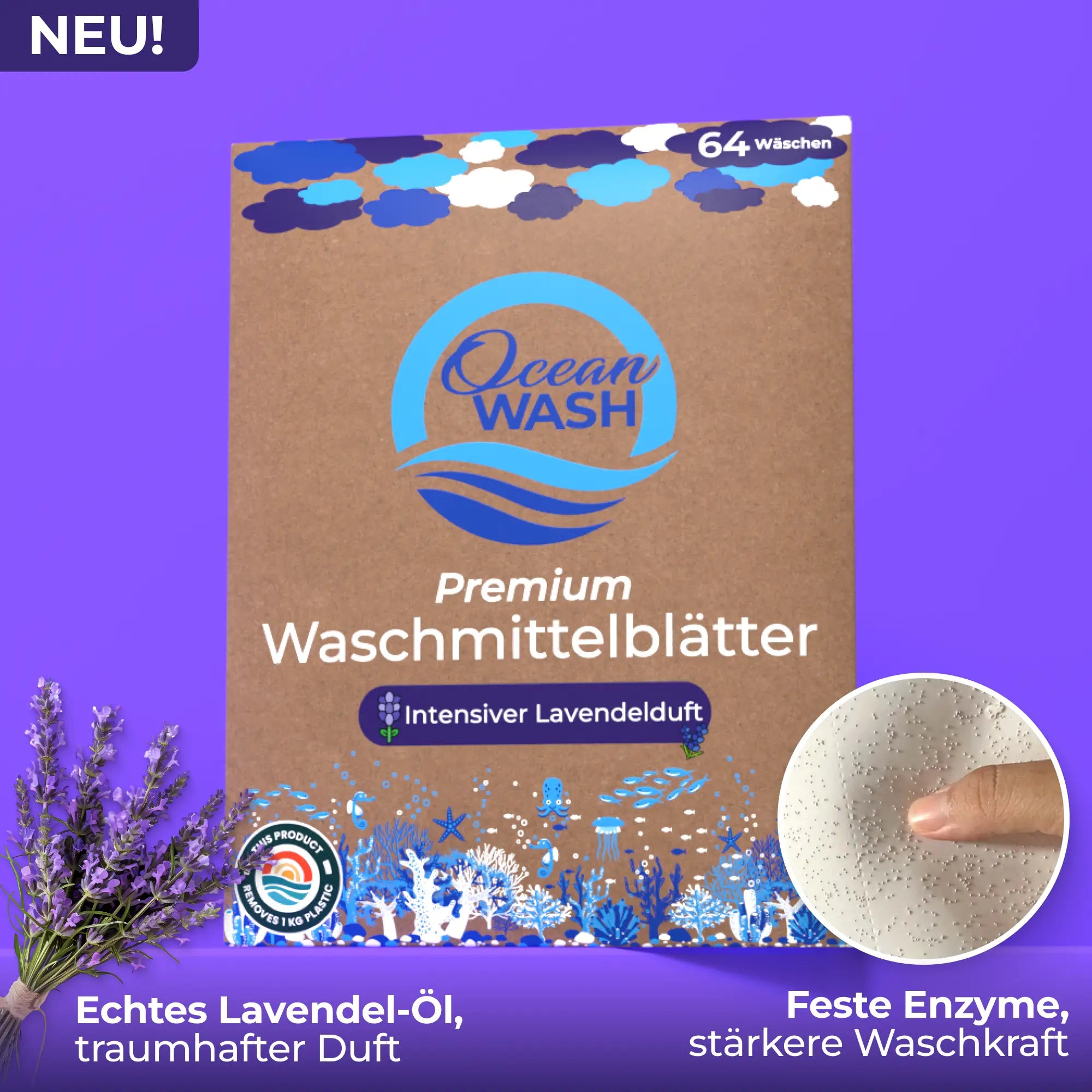 Waschmittel-Blätter Lavendel