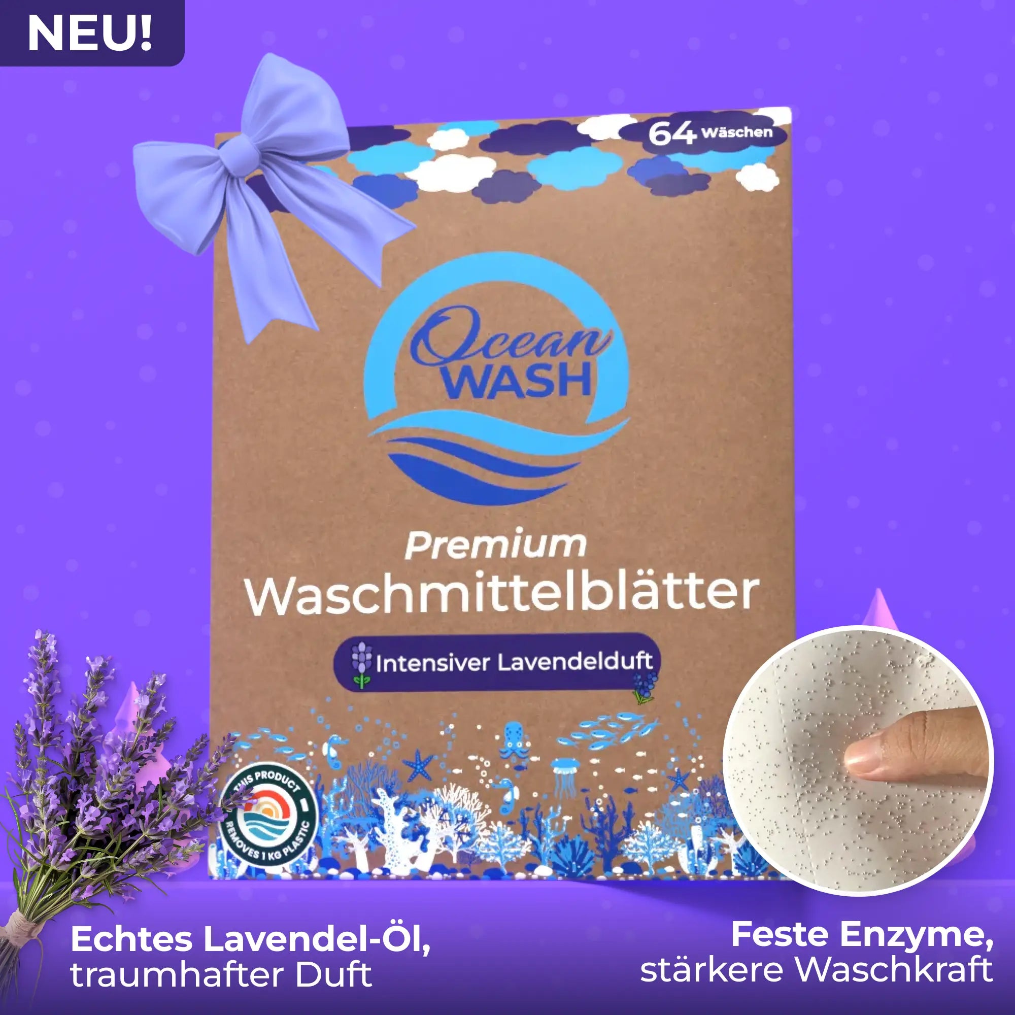 Waschmittel-Blätter Lavendel
