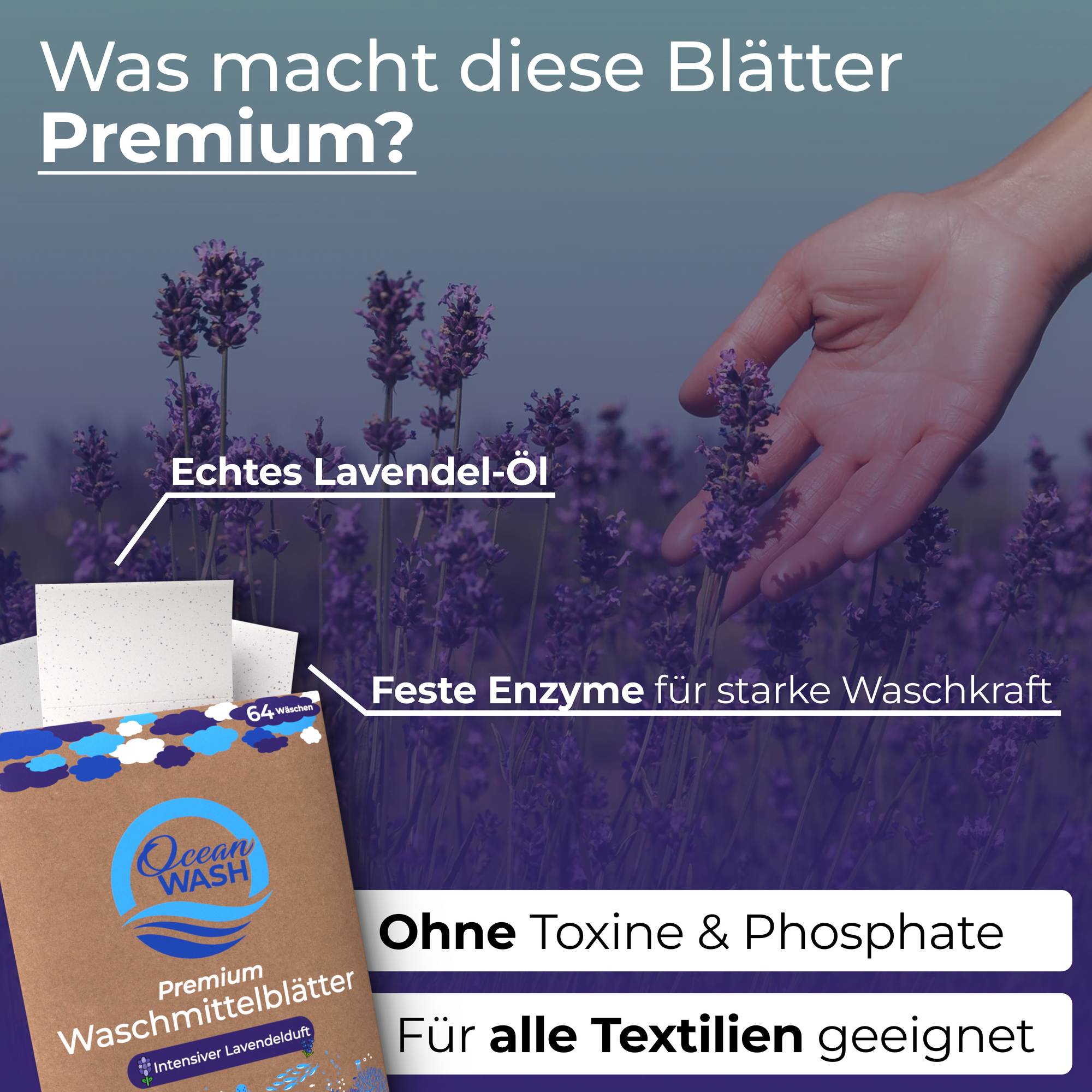 Waschmittel-Blätter Lavendel