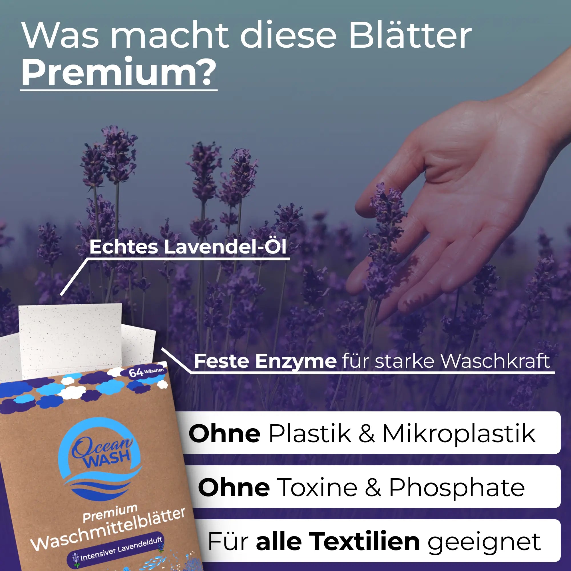 Waschmittel-Blätter Lavendel