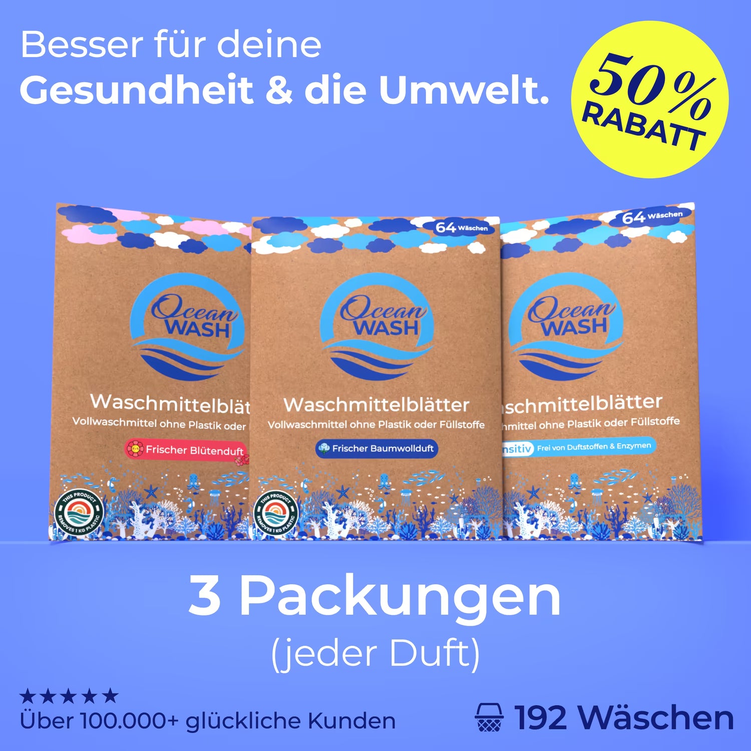 Waschmittelblätter 3er-Bundle (SPARE 50%)