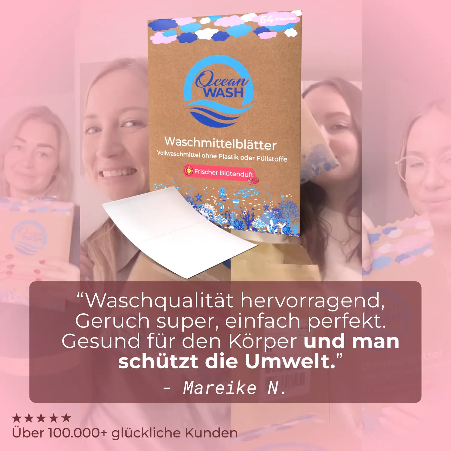 Le détergent OceanWash laisse un parfum floral